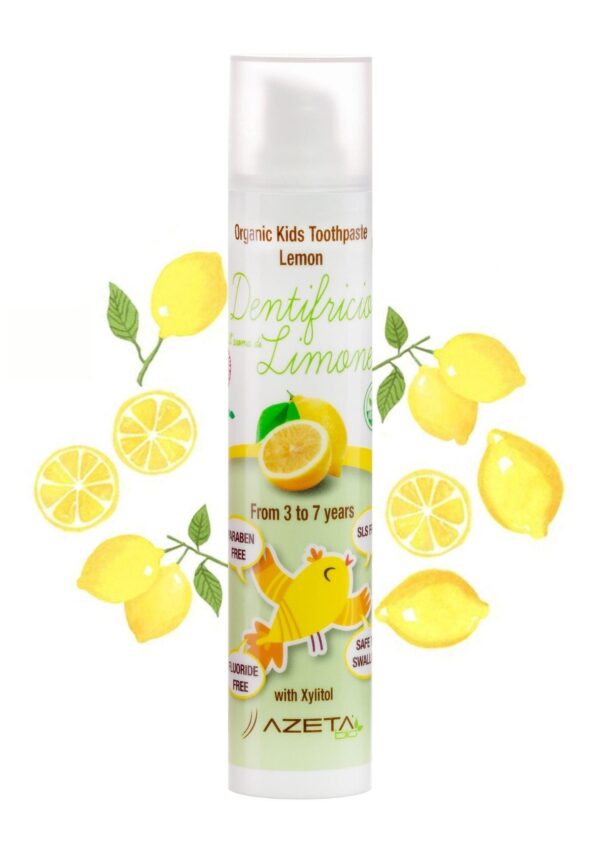 Certified Organic Kids Toothpaste |  3-7 years | Lemon | (50 ml)