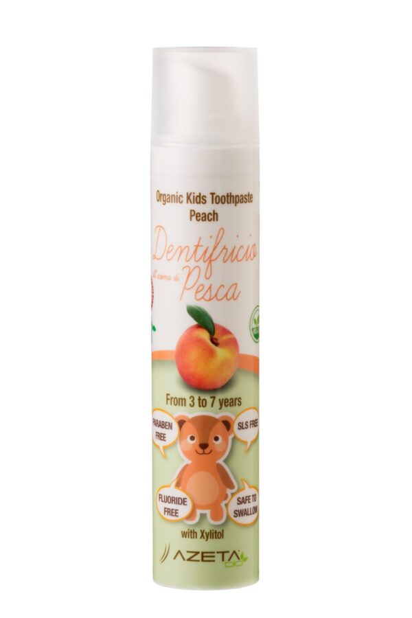 Certified Organic Kids Toothpaste | 3-7 years | Peach | (50 ml) - Image 2