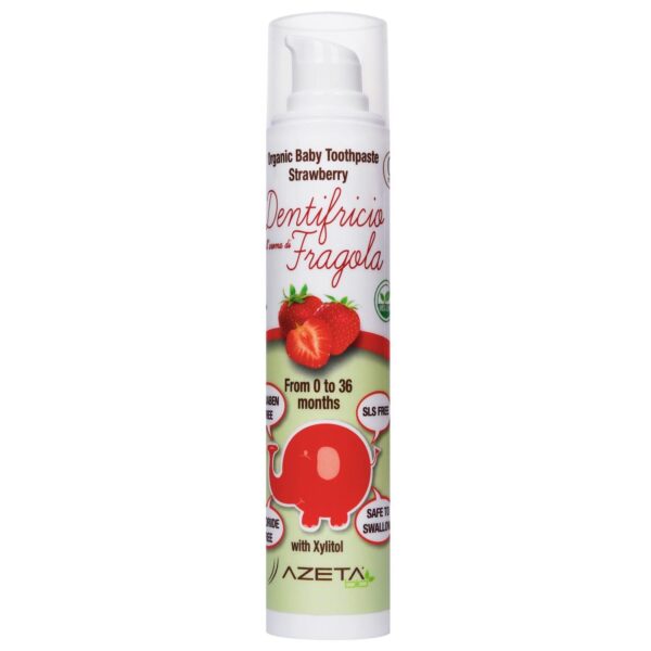 Certified Organic Baby Toothpaste | 0-36 months | Strawberry | (50 ml) - Image 2