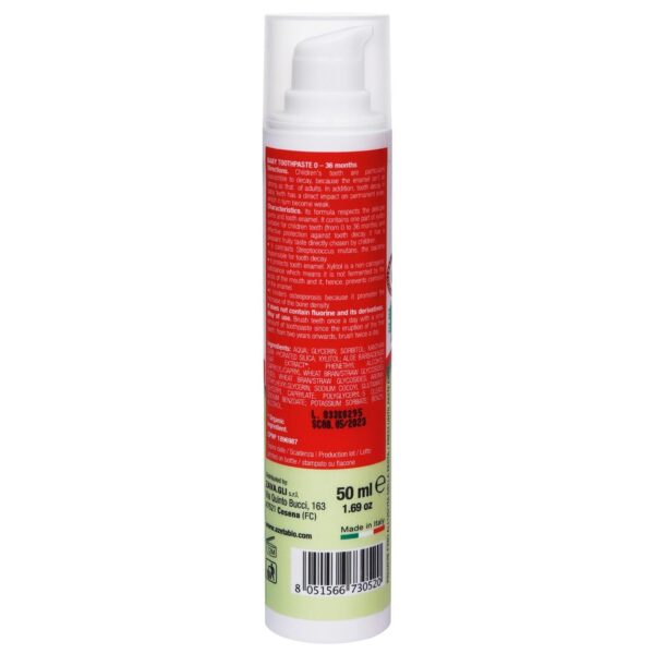 Certified Organic Baby Toothpaste | 0-36 months | Strawberry | (50 ml) - Image 3
